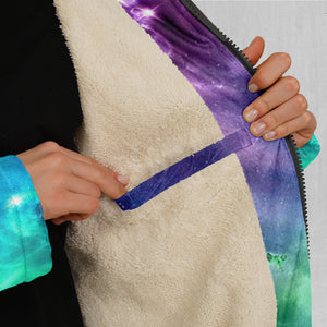 Galaxy Slam Zip Up Cloak (White Fur)