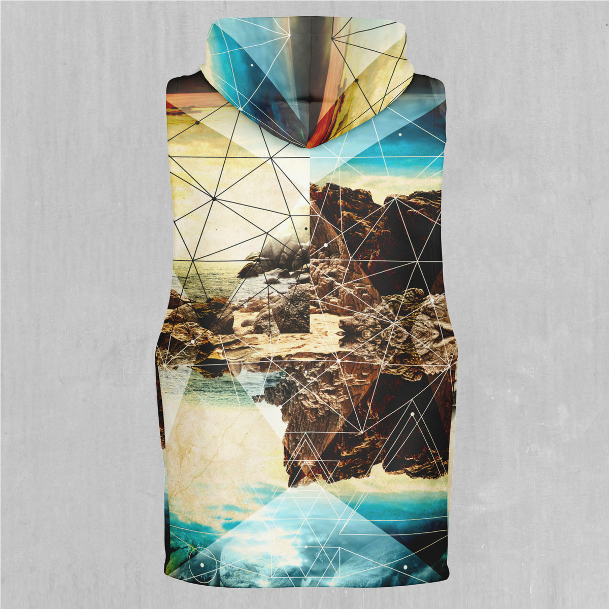 Geometric Shores Sleeveless Hoodie