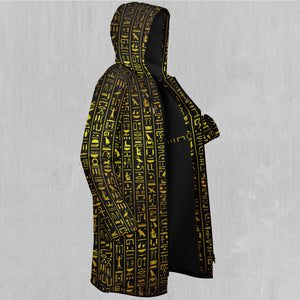 Hieroglyphics Zip Up Cloak (Black Fur)