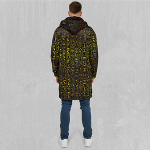 Hieroglyphics Zip Up Cloak (Black Fur)