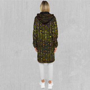 Hieroglyphics Zip Up Cloak (Black Fur)