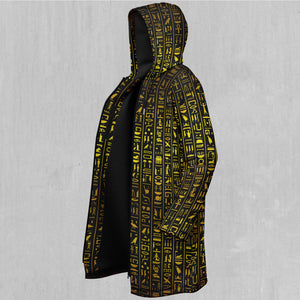 Hieroglyphics Zip Up Cloak (Black Fur)