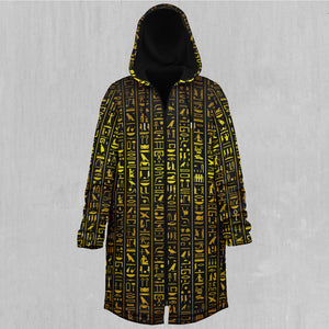 Hieroglyphics Zip Up Cloak (Black Fur)