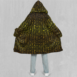 Hieroglyphics Zip Up Cloak (Black Fur)