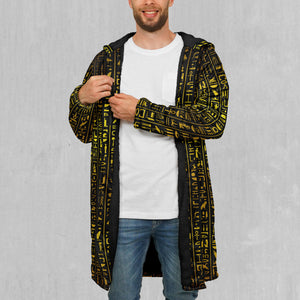 Hieroglyphics Zip Up Cloak (Black Fur)