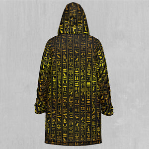 Hieroglyphics Zip Up Cloak (Black Fur)