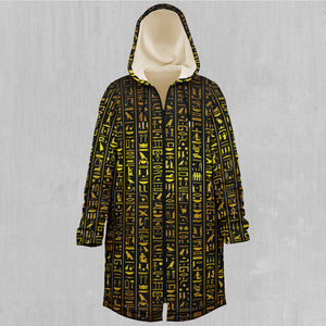 Hieroglyphics Zip Up Cloak (White Fur)