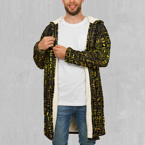 Hieroglyphics Zip Up Cloak (White Fur)