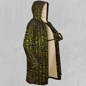 Hieroglyphics Zip Up Cloak (White Fur)