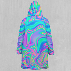 Holographic Zip Up Cloak (Black Fur)