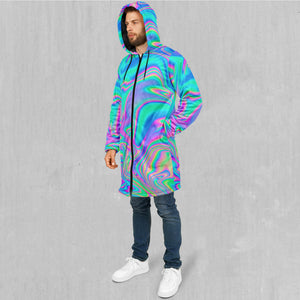 Holographic Zip Up Cloak (Black Fur)