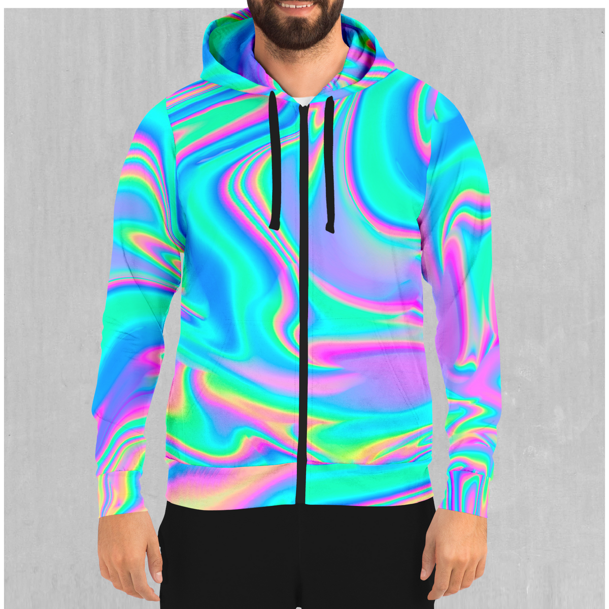Holographic Zip Up Hoodie