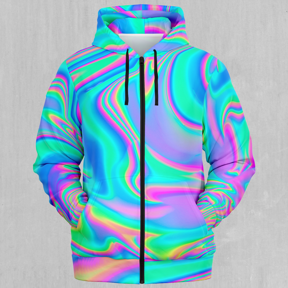 Holographic Zip Up Hoodie Azimuth Clothing