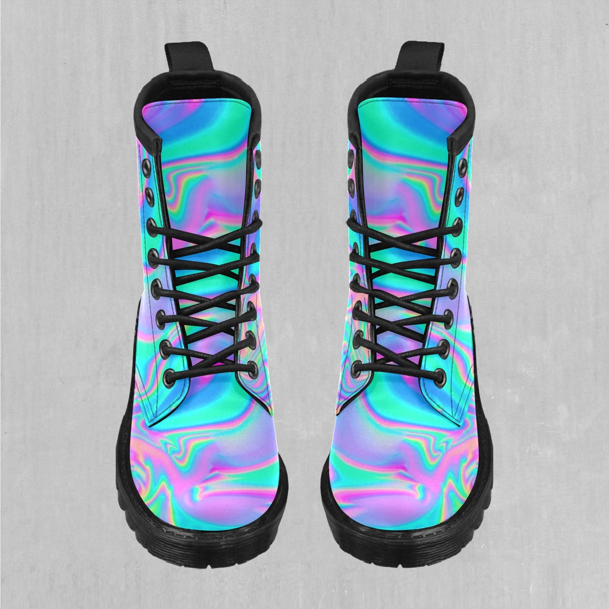 Holographic Women's Lace Up Boots
