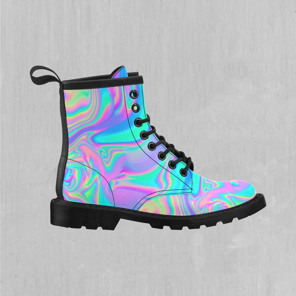 Holographic Women's Lace Up Boots