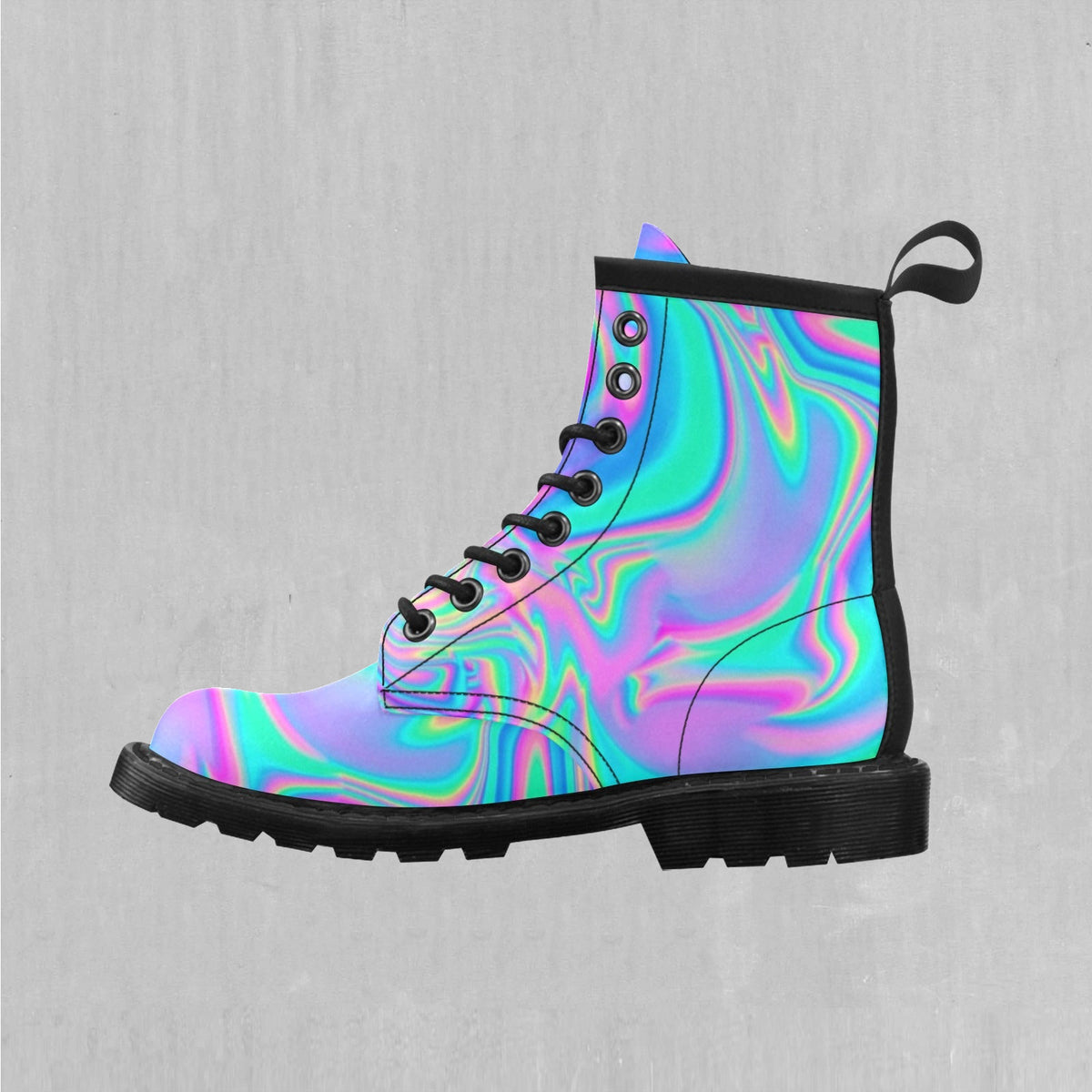 Holographic Women's Lace Up Boots