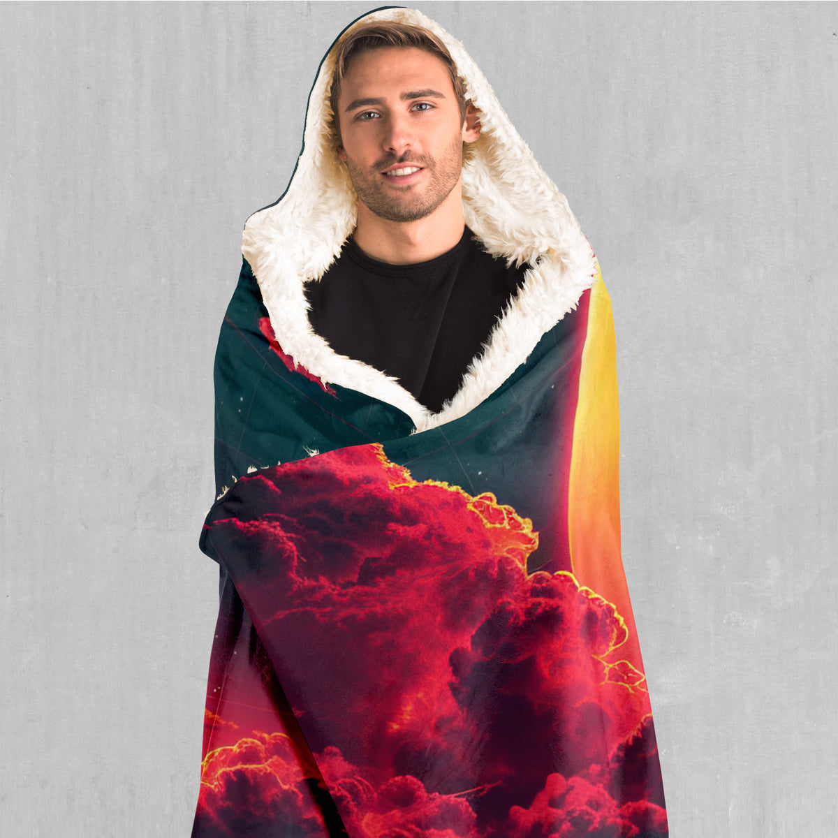 Cyber Skyline Hooded Blanket