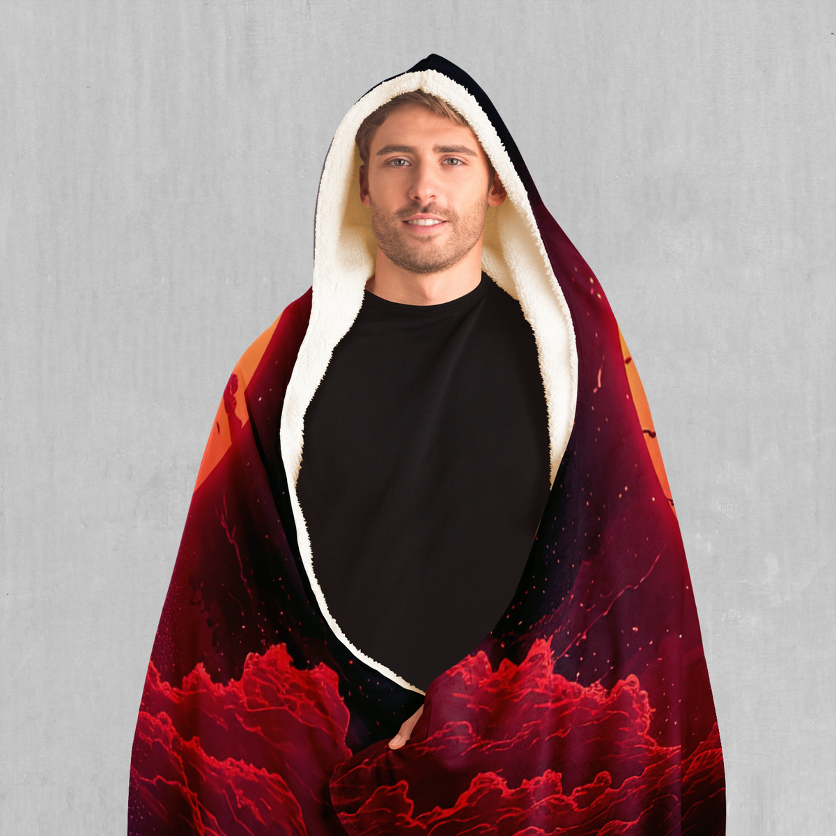 The Synthwave off Kanagawa Hooded Blanket