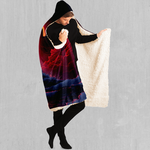 The Synthwave off Kanagawa Hooded Blanket