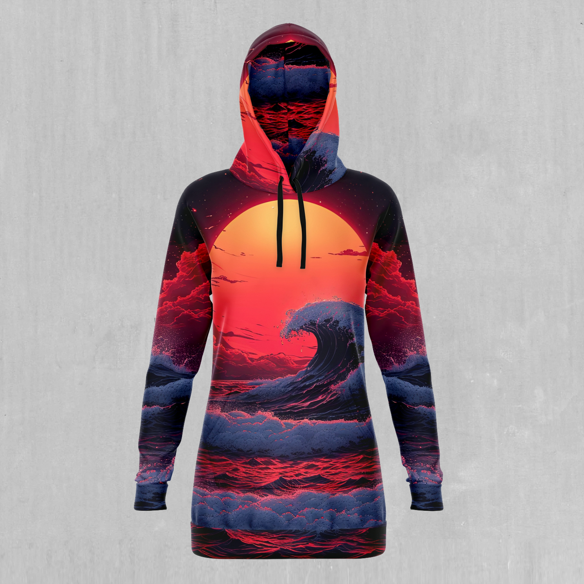 The Synthwave off Kanagawa Hoodie Dress