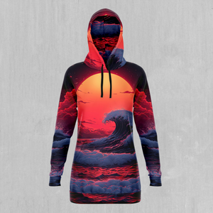 The Synthwave off Kanagawa Hoodie Dress