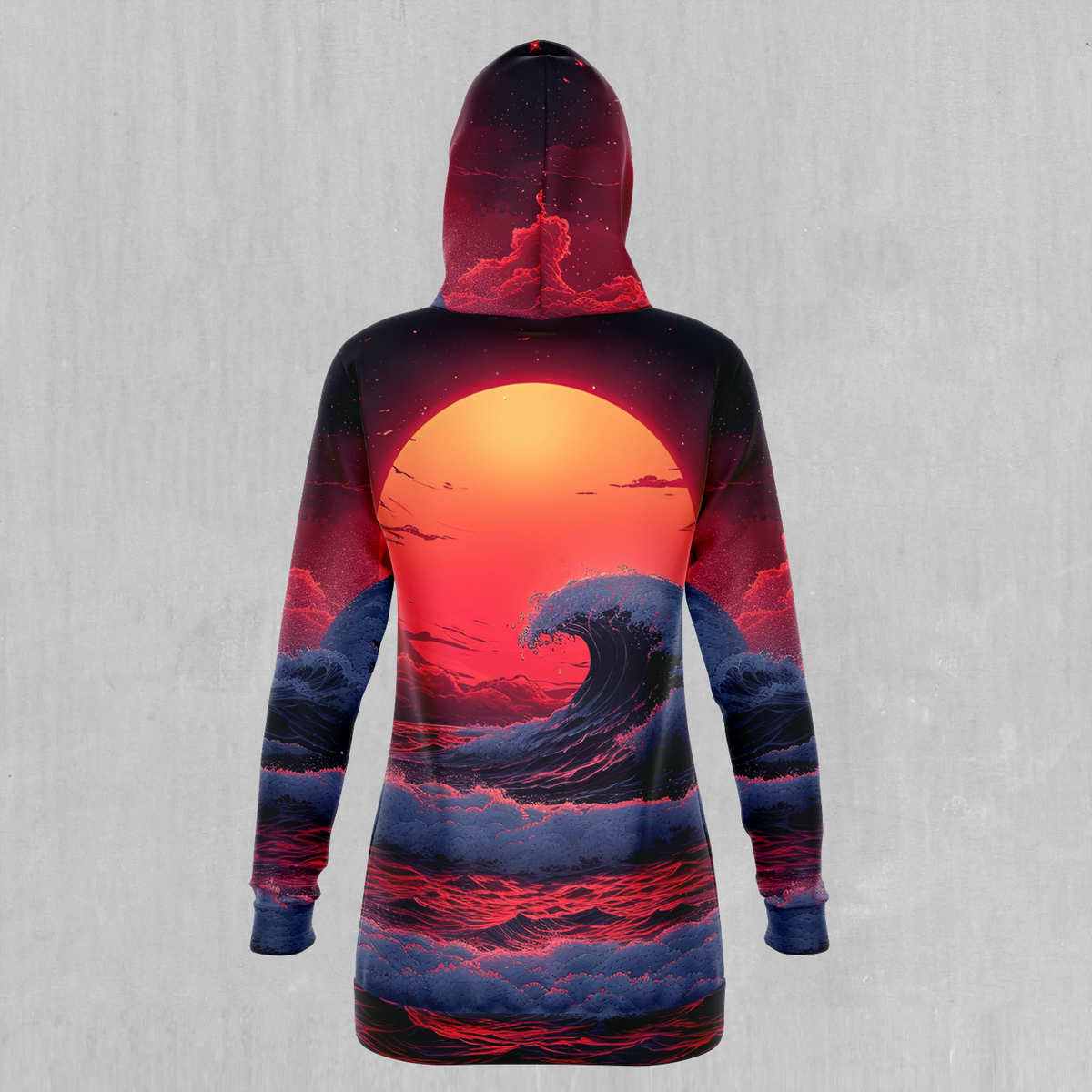 The Synthwave off Kanagawa Hoodie Dress