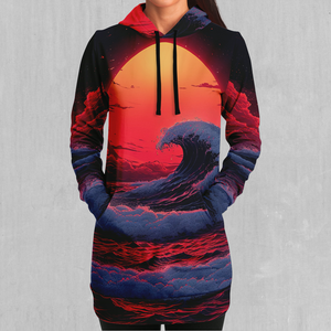 The Synthwave off Kanagawa Hoodie Dress
