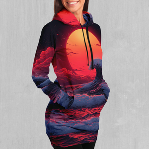 The Synthwave off Kanagawa Hoodie Dress