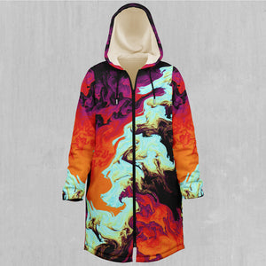 Lava Bath Zip Up Cloak (White Fur)