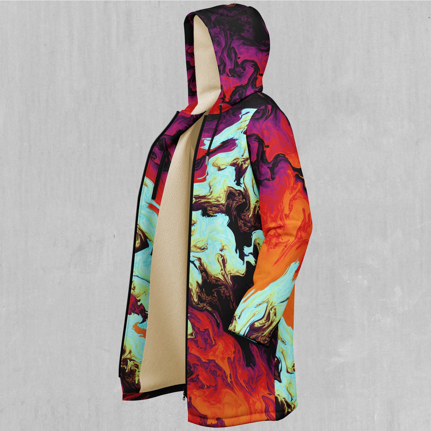 Lava Bath Zip Up Cloak (White Fur)