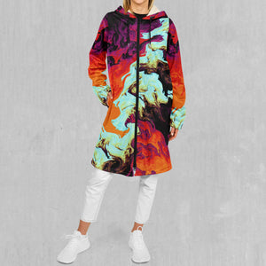 Lava Bath Zip Up Cloak (White Fur)