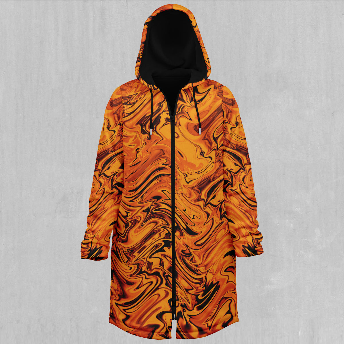 Lava Flow Zip Up Cloak (Black Fur)