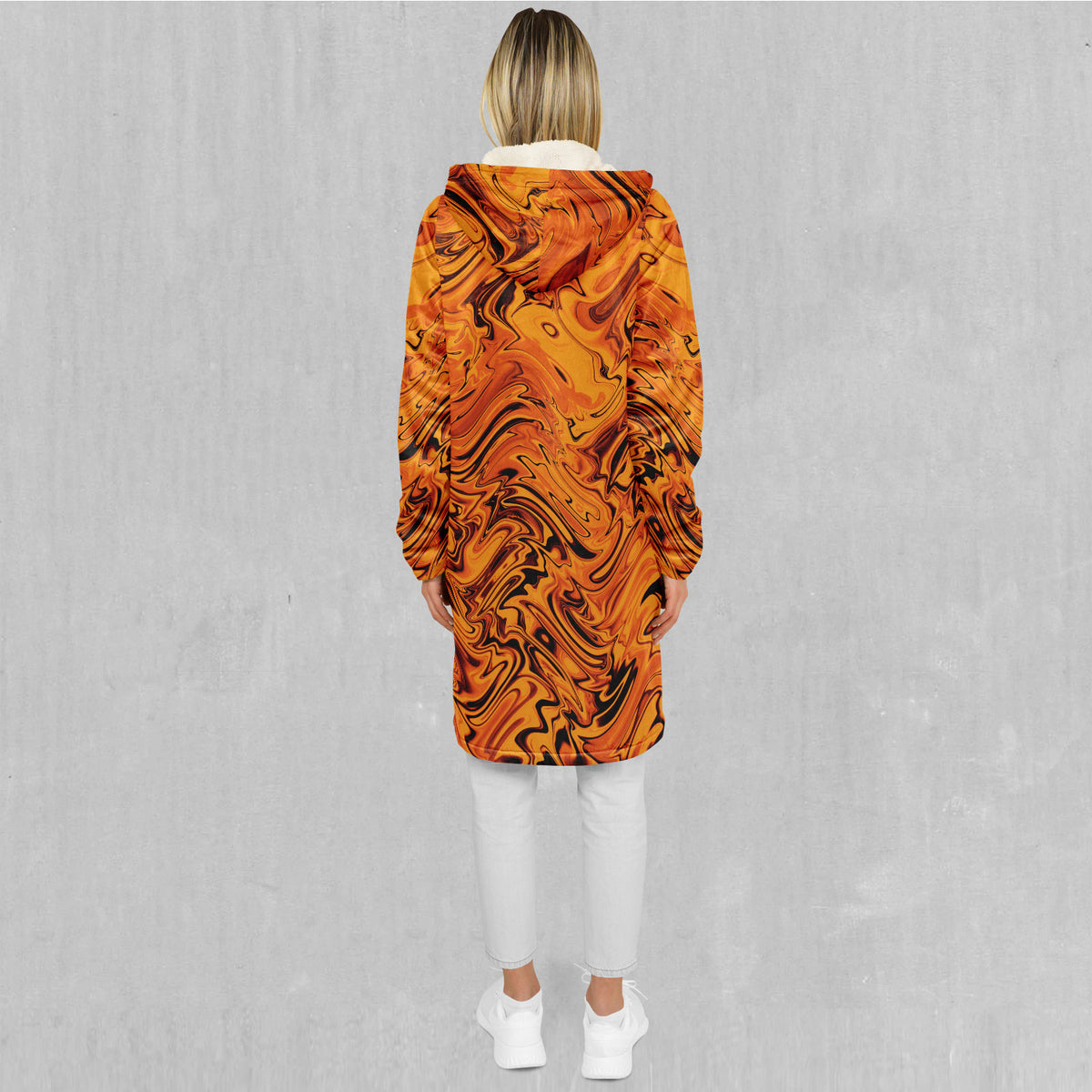 Lava Flow Zip Up Cloak (White Fur)
