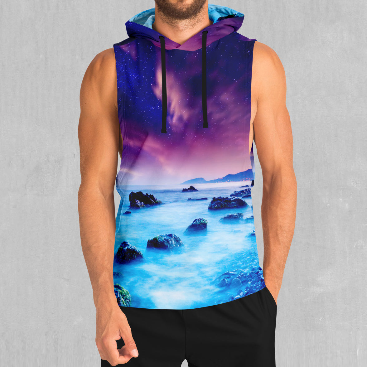 Liquid Lights Sleeveless Hoodie