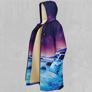 Liquid Lights Zip Up Cloak (White Fur)