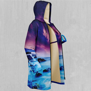 Liquid Lights Zip Up Cloak (White Fur)