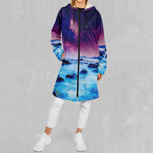 Liquid Lights Zip Up Cloak (White Fur)