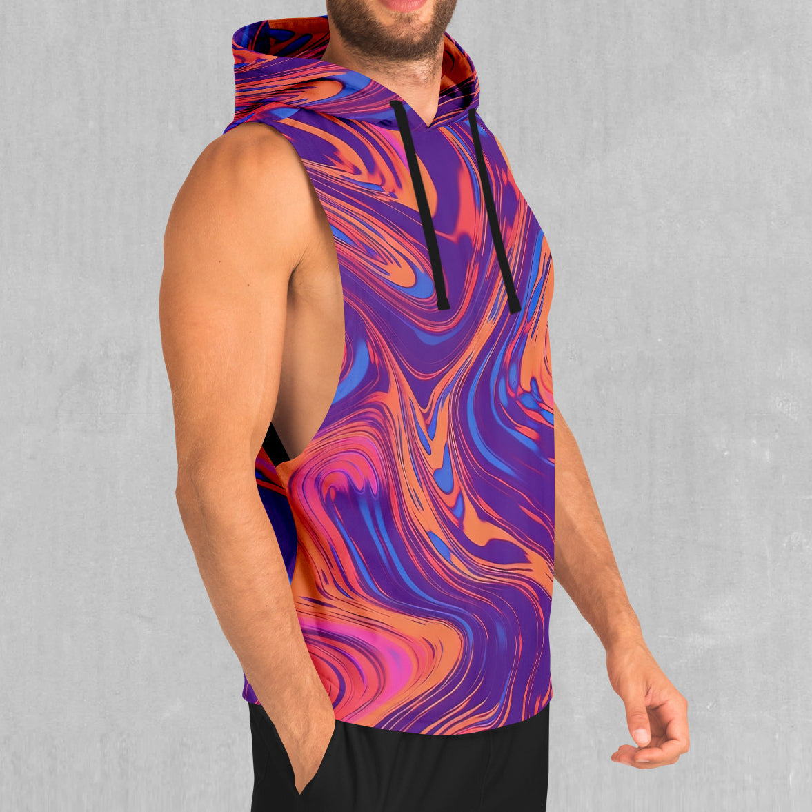 Luminous Mixture Sleeveless Hoodie