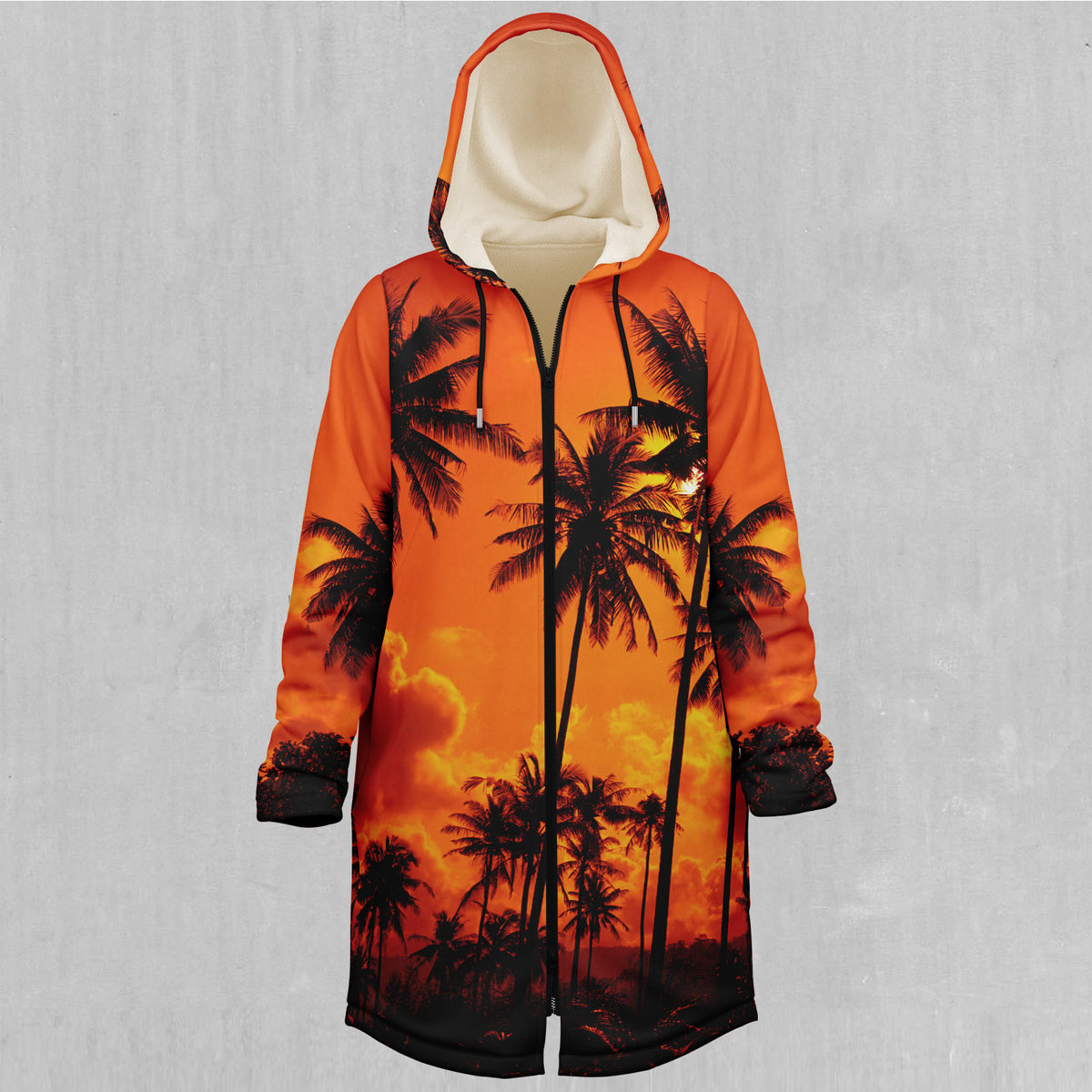 Lush Sunset Zip Up Cloak (White Fur)