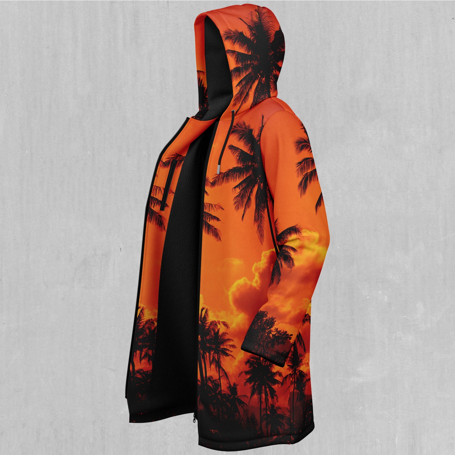 Lush Sunset Zip Up Cloak (Black Fur)