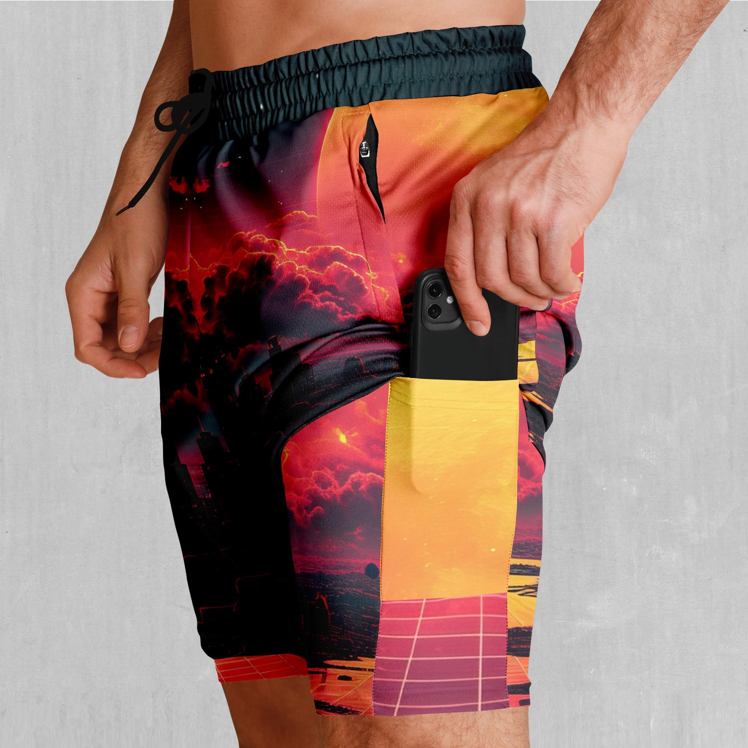 Cyber Skyline Men's 2 in 1 Shorts