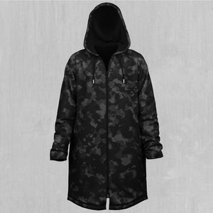 Midnight Camo Zip Up Cloak (Black Fur)