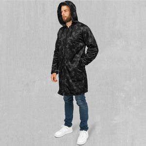 Midnight Camo Zip Up Cloak (Black Fur)