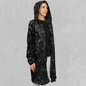 Midnight Camo Zip Up Cloak (Black Fur)