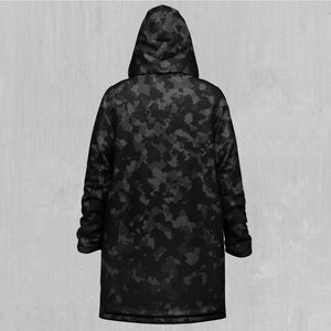 Midnight Camo Zip Up Cloak (Black Fur)