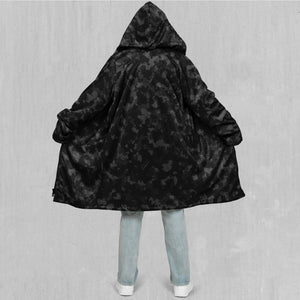 Midnight Camo Zip Up Cloak (Black Fur)