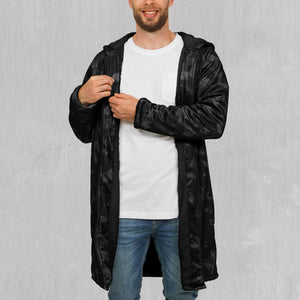 Midnight Camo Zip Up Cloak (Black Fur)