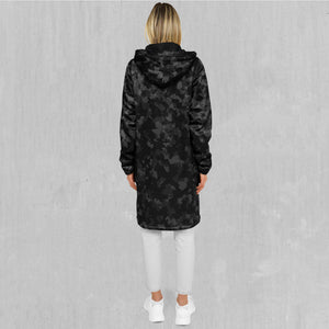 Midnight Camo Zip Up Cloak (Black Fur)