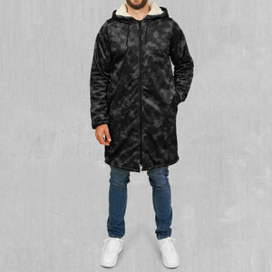 Midnight Camo Zip Up Cloak (White Fur)