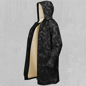 Midnight Camo Zip Up Cloak (White Fur)